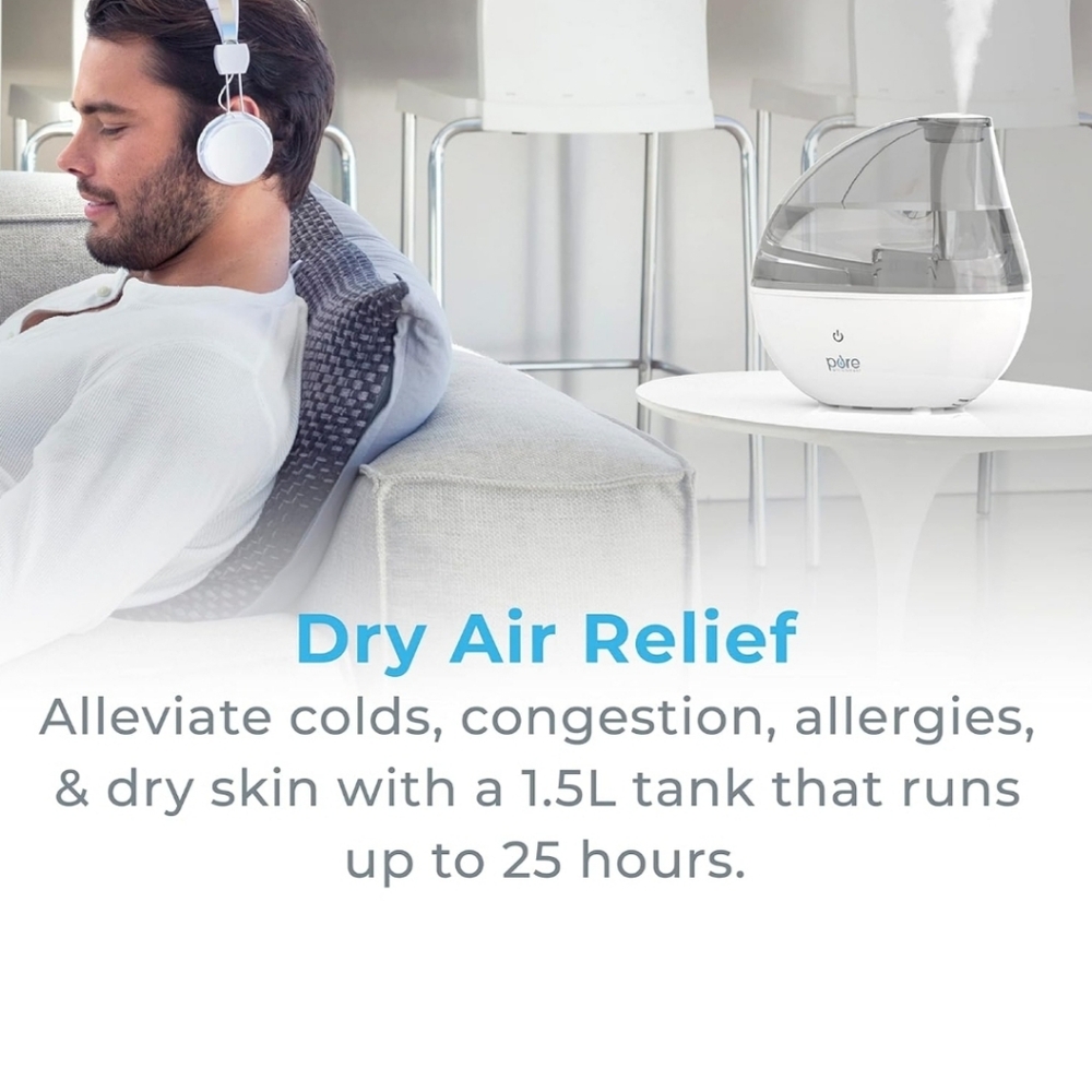 Pure Enrichment MistAire Ultrasonic Cool Mist Humidifier - White and Gray - Picture 4 of 9